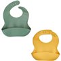 LOT DE 2 BAVOIRS SILICONE 1 VERT CACTUS + 1 JAUNE MIEL