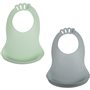 LOT DE 2 BAVOIRS BIBOU VERT CELADON - GRIS CHARME