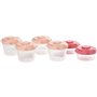 BEABA Lot de 6 portions clip de conservation 1er âge 60 ml/120 ml rose