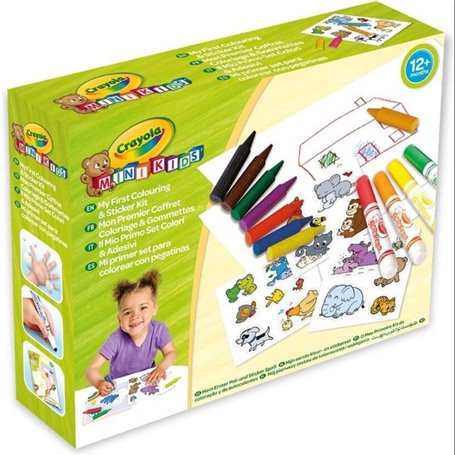 Crayola - Mini Kids - Mon premier coffret de coloriage et de gommettes - Coloriage pour enfant et tout petit