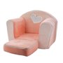 Fauteuil club convertible Lapinou - Rose - 42 x 55 cm