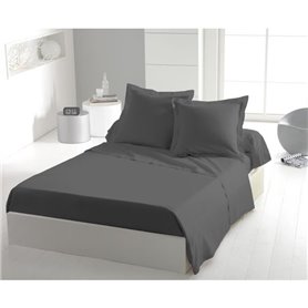 Drap plat - HOME LINGE PASSION - 180 x 290 cm - 1 personne - Anthracite