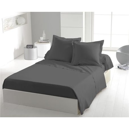 Drap plat - HOME LINGE PASSION - 180 x 290 cm - 1 personne - Anthracite