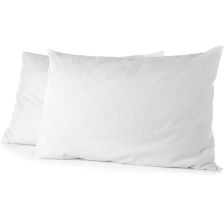 Lot de 2 taies d'oreiller - HOME LINGE PASSION - 50 x 70 cm - Blanc