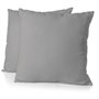 Lot de 2 taies d'oreiller - HOME LINGE PASSION - 63 x 63 cm - Gris clair