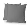 Lot de 2 taies d'oreiller - HOME LINGE PASSION - 63 x 63 cm - Gris anthracite