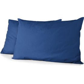 Lot de 2 taies d'oreiller - HOME LINGE PASSION - 50 x 70 cm - Bleu