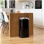 Poubelle de cuisine automatique - LARGO - KITCHEN MOVE - 42 L - Inox noir brillant avec cerclage