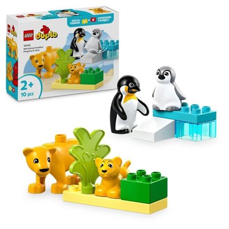 LEGO DUPLO Ma ville 10442 Familles d'animaux sauvages : pingouins et lions - Jeux d'éveil