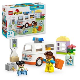 LEGO DUPLO 10447 L'ambulance et le chauffeur - Jouet interactif pour les enfants des 2 ans