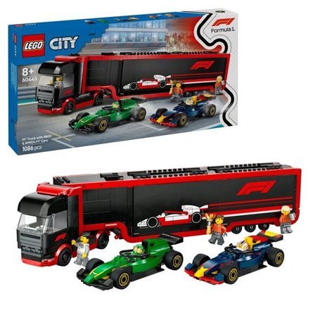 LEGO City 60445 Camion de F1 avec voitures de F1 RB20 et AMR24 - Jeu pour garçon des 8 ans