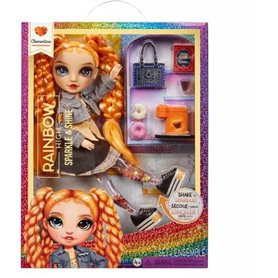 Rainbow High - Sparkle & Shine - Poupée mannequin de 27cm - Orange - Jambes avec liquide pailletés - Des 4ans