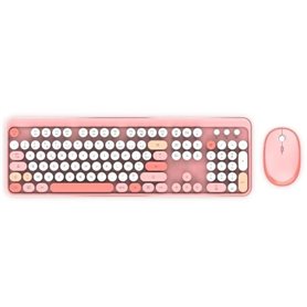 Combo sans fil clavier + souris - MOBILITY LAB - Pure Color - Rose - Design ergonomique - Frappe discrete