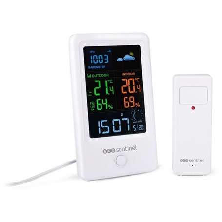 Station météo avec sonde extérieure sans fil - SCS SENTINEL - HCN0076 MeteoColor - Portée : 60 m - 433