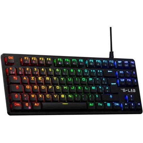 Clavier Gamer - The G-Lab - KEYZ PLATI. TKL - Format TKL - Mécanique (Switch Rouge) - Low Profile - RGB - Noir