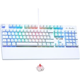 Clavier Gamer - The G-Lab - KEYZ RUBIDIUM - Mécanique (Switch Rouge) - Repose Poignet - RGB - Filaire - Azerty - Blanc