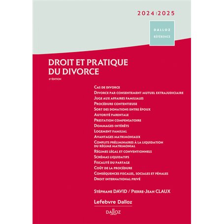 Droit et pratique du divorce 2024/2025. 6e éd.