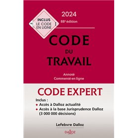 Code Dalloz expert travail 2024. 88e éd.