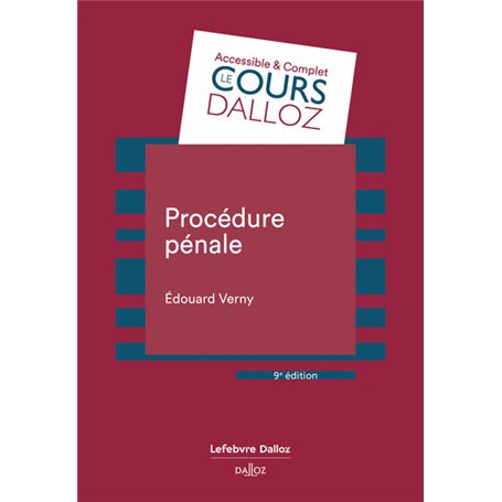 Procédure pénale. 9e éd.