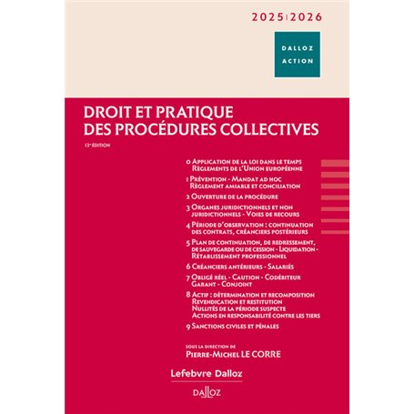 Droit et pratique des procédures collectives 2025/2026. 13e éd.