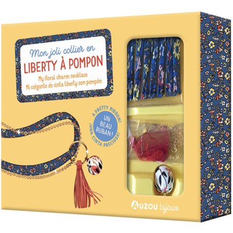 MON JOLI COLLIER EN LIBERTY A POMPON - MON SUPERBE BIJOU NED