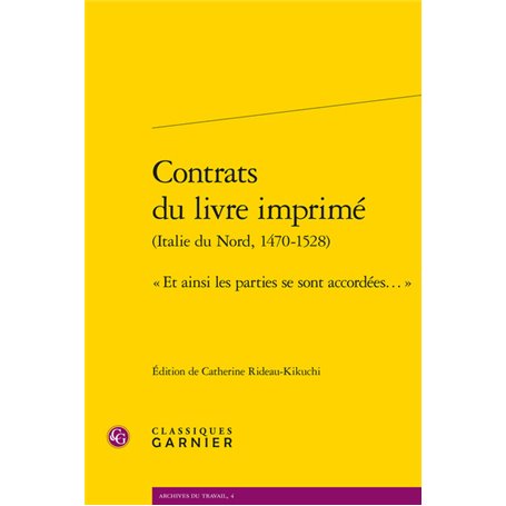 Contrats du livre imprimé