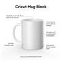 Tasse personnalisable pour plotter de découpe Cricut 12 Oz Blanc Céramique (2 Unités)