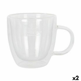 Lot de tasses Santa Clara Verre Borosilicaté 150 ml Thermique 2 Unités (2 Pièces)