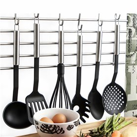 Assiette Quid Habitat Noir Acier Plastique 35 x 7 x 5 cm (12 Unités)