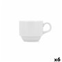 Tasse Bidasoa Glacial Café Céramique Blanc 180 ml (6 Unités)