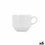 Tasse à infusion Bidasoa Glacial Blanc Céramique 250 ml (6 Unités) (Pack 6x)