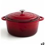 Casserole avec Couvercle Bidasoa Fierro Rouge Ø 28 cm 6 L (2 Unités)