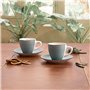 Lot de tasses avec soucoupes Quid Vita Morning Bleu Céramique (4 Pièces) (6 Unités)