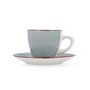 Lot de tasses avec soucoupes Quid Vita Morning Bleu Céramique (4 Pièces) (6 Unités)