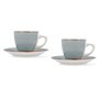 Lot de tasses avec soucoupes Quid Vita Morning Bleu Céramique (4 Pièces) (6 Unités)