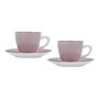 Lot de tasses avec soucoupes Quid Vita Morning Rose Céramique (4 Pièces) (6 Unités)