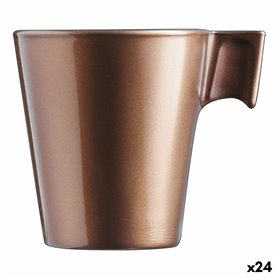 Tasse mug Luminarc Flashy Marron Clair 80 ml verre (24 Unités)