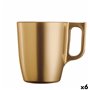 Tasse mug Luminarc Flashy Doré verre 250 ml (6 Unités)