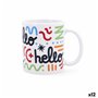 Tasse Quid Hello Bandes dessinées Multicouleur Céramique 330 ml (12 Unités)