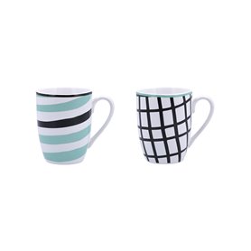 Tasse Bidasoa Zigzag Multicouleur Céramique 2 Pièces 330 ml