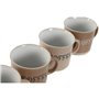 Ensemble de tasses à café Home ESPRIT Marron Grès 180 ml 4 Pièces