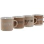 Ensemble de tasses à café Home ESPRIT Marron Grès 180 ml 4 Pièces