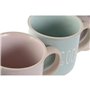Ensemble de tasses à café Home ESPRIT Bleu Rose Grès Urbaine 180 ml 4 Pièces