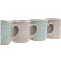 Ensemble de tasses à café Home ESPRIT Bleu Rose Grès Urbaine 180 ml 4 Pièces