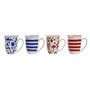 Tasse avec filtre pour infusions Home ESPRIT Bleu Rouge Acier inoxydable Porcelaine 380 ml (4 Unités)