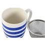 Tasse avec filtre pour infusions Home ESPRIT Bleu Rouge Acier inoxydable Porcelaine 380 ml (4 Unités)