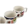 Ensemble de tasses à café Home ESPRIT Bleu Vert Rose Lila Métal Bambou Dolomite 260 ml