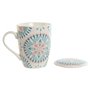 Tasse avec filtre pour infusions Home ESPRIT Bleu Blanc Turquoise méditerranéen 340 ml (2 Unités)