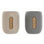 Support pour brosses à dents Home ESPRIT Gris Crème Dolomite 8,5 x 7 x 11 cm (2 Unités)