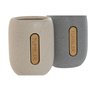 Support pour brosses à dents Home ESPRIT Gris Crème Dolomite 8,5 x 7 x 11 cm (2 Unités)